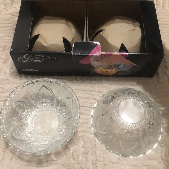 Gardenia 4 piece crystal bowl set, New in box - Picture 2 of 16